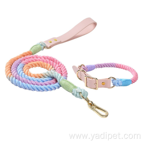 Cotton Rope Adjustable Soft Leather Collar